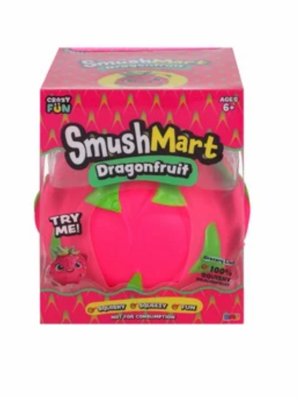 Smush Mart Dragonfruit Squishy Toy - Pink/Green